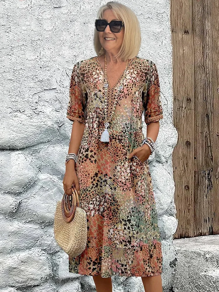 Margaret – Flowing Printed Midi Dress