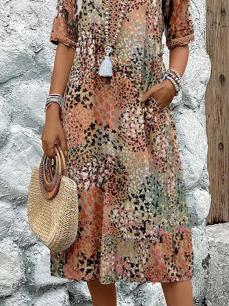 Margaret – Flowing Printed Midi Dress