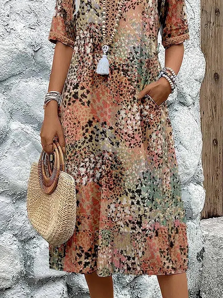 Margaret – Flowing Printed Midi Dress