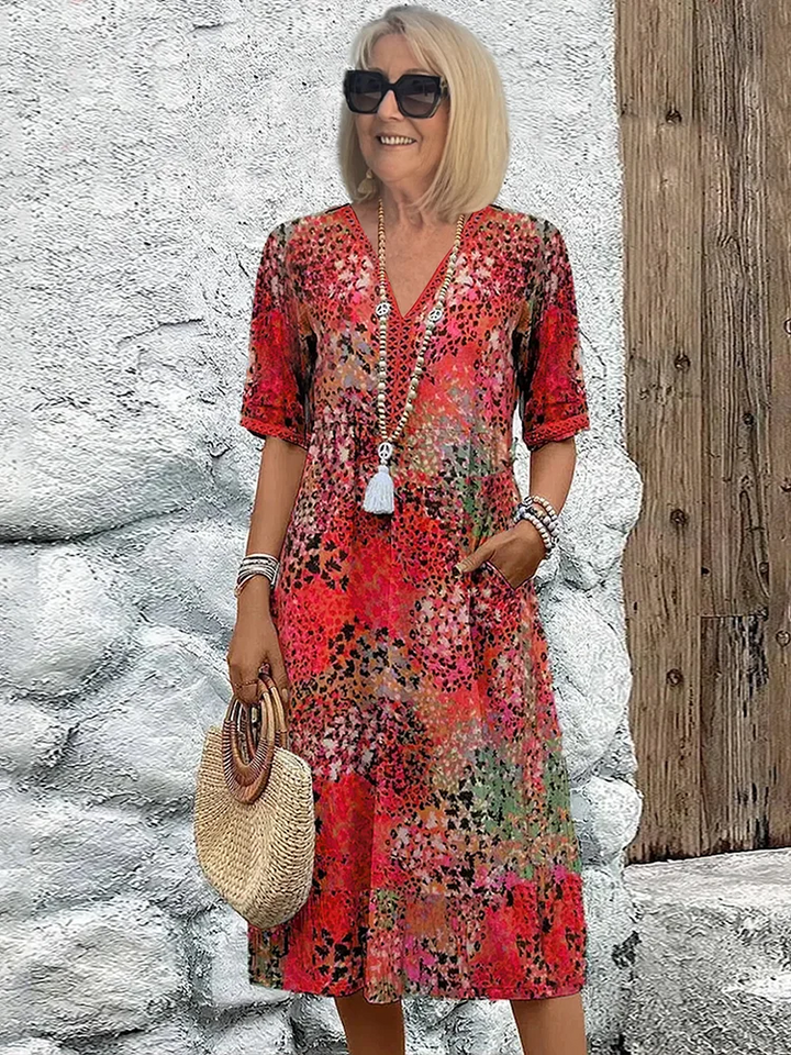 Margaret – Flowing Printed Midi Dress