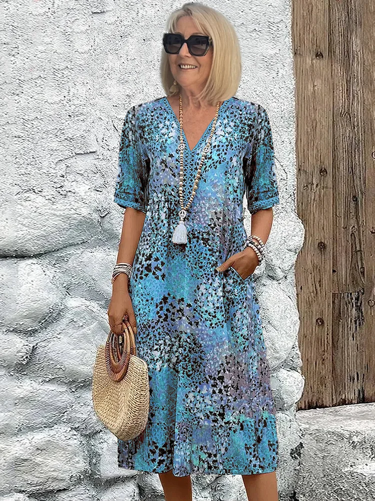 Margaret – Flowing Printed Midi Dress
