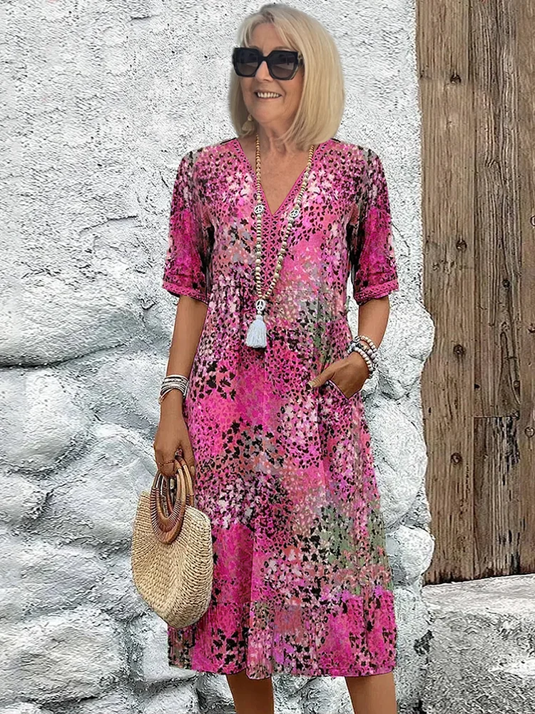 Margaret – Flowing Printed Midi Dress