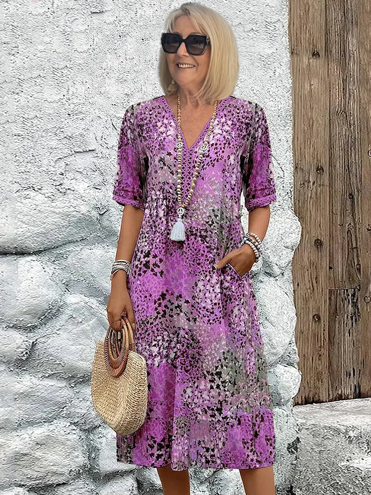 Margaret – Flowing Printed Midi Dress