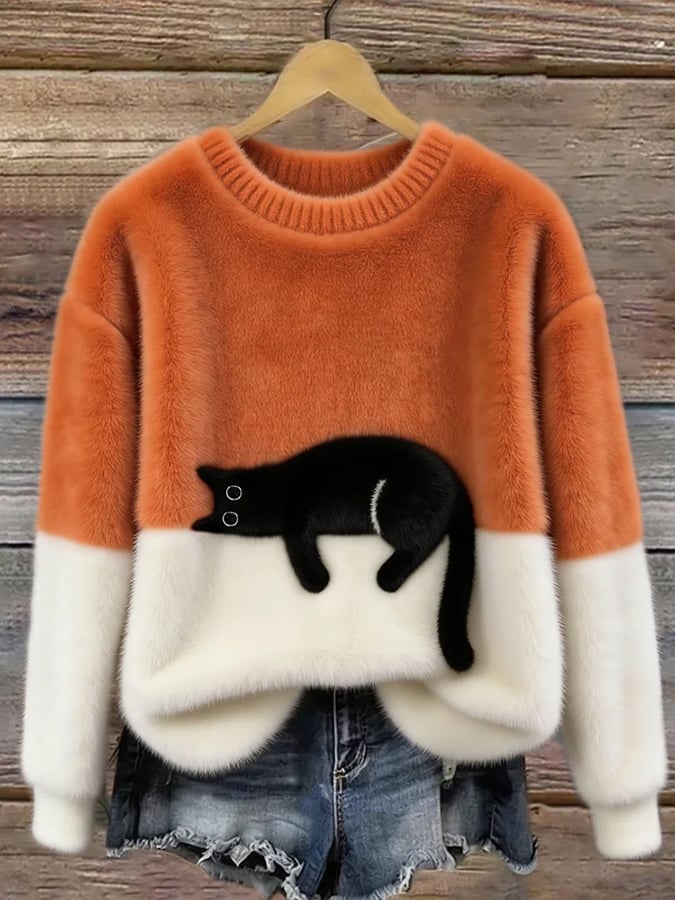 Julie – Soft Cotton-Blend Cat Jumper