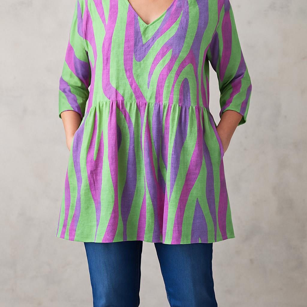 Oceane | Long Blouse with V-Neck