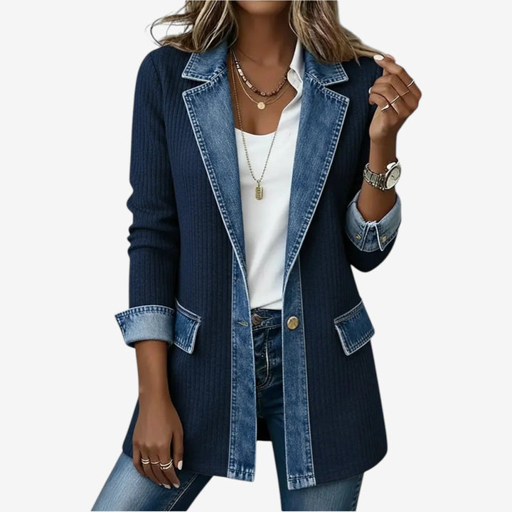 Robyn – Lightweight Denim-Trim Layering Jacket